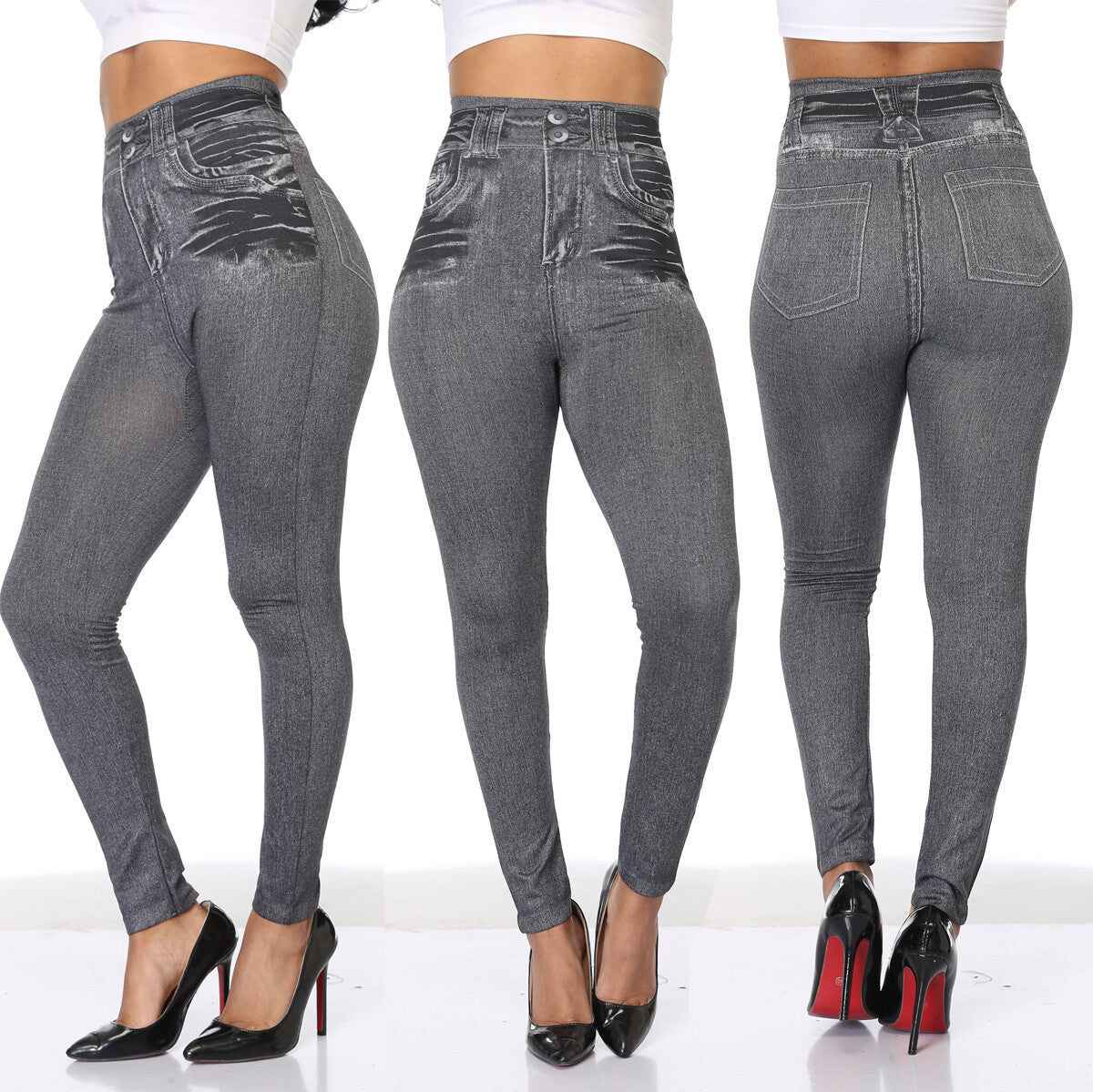 Women Skinny Leggings Denim Look Jeans Jeggings Stretchy High Waist push up Pant