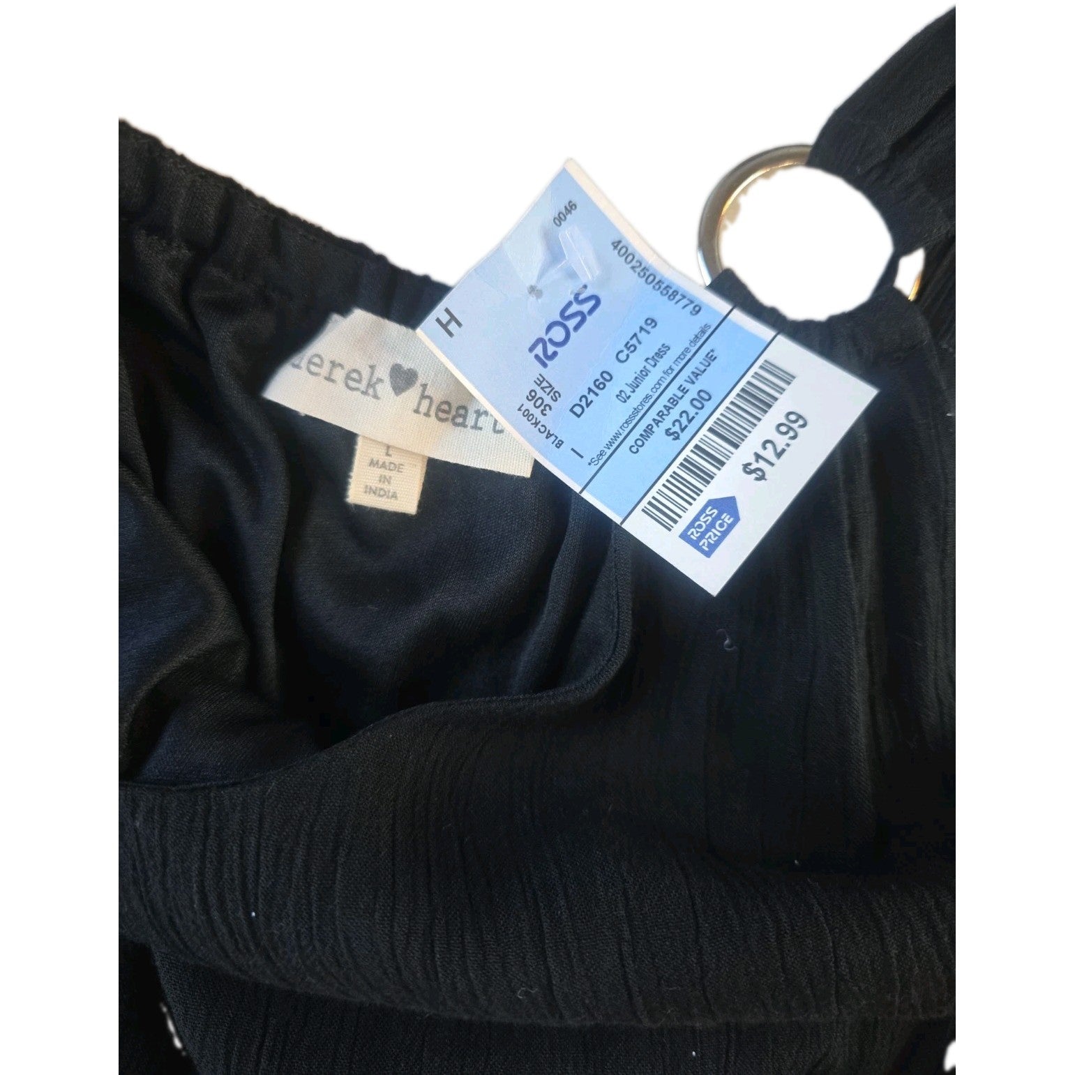 Derek Heart Black Wide Leg Jumpsuit Pockets Tie Waist