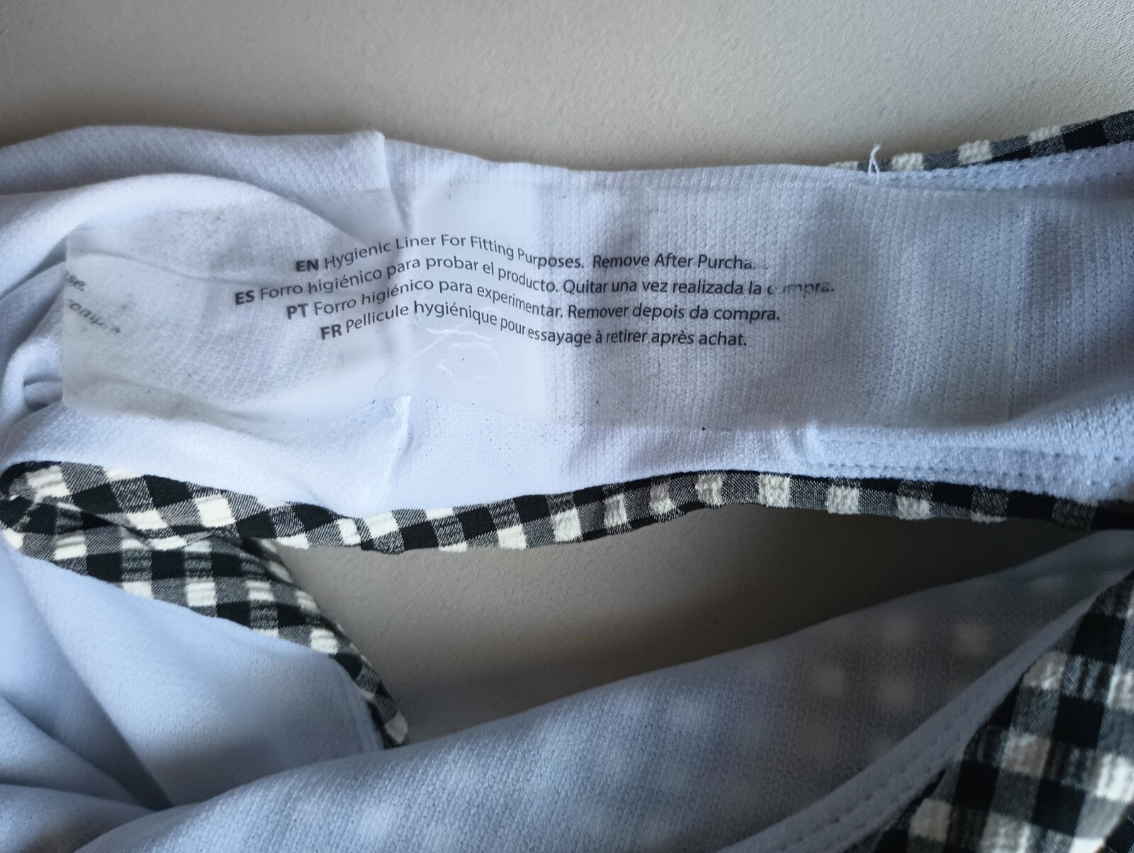 Forever 21 Large Check Bikini Swim Bottoms Hygienic Liner