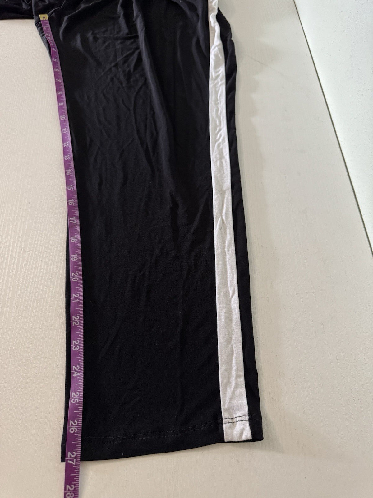 The Limited Women's Colorblock Jumpsuit Black White Side Stripe Keyhole Large