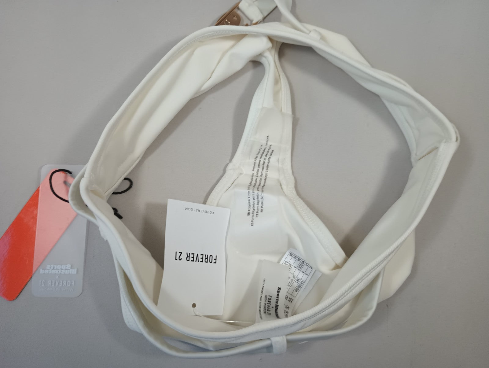 Forever 21 Small Ivory White Swim Bikini Bottoms Si Medallion Hygienic Liner