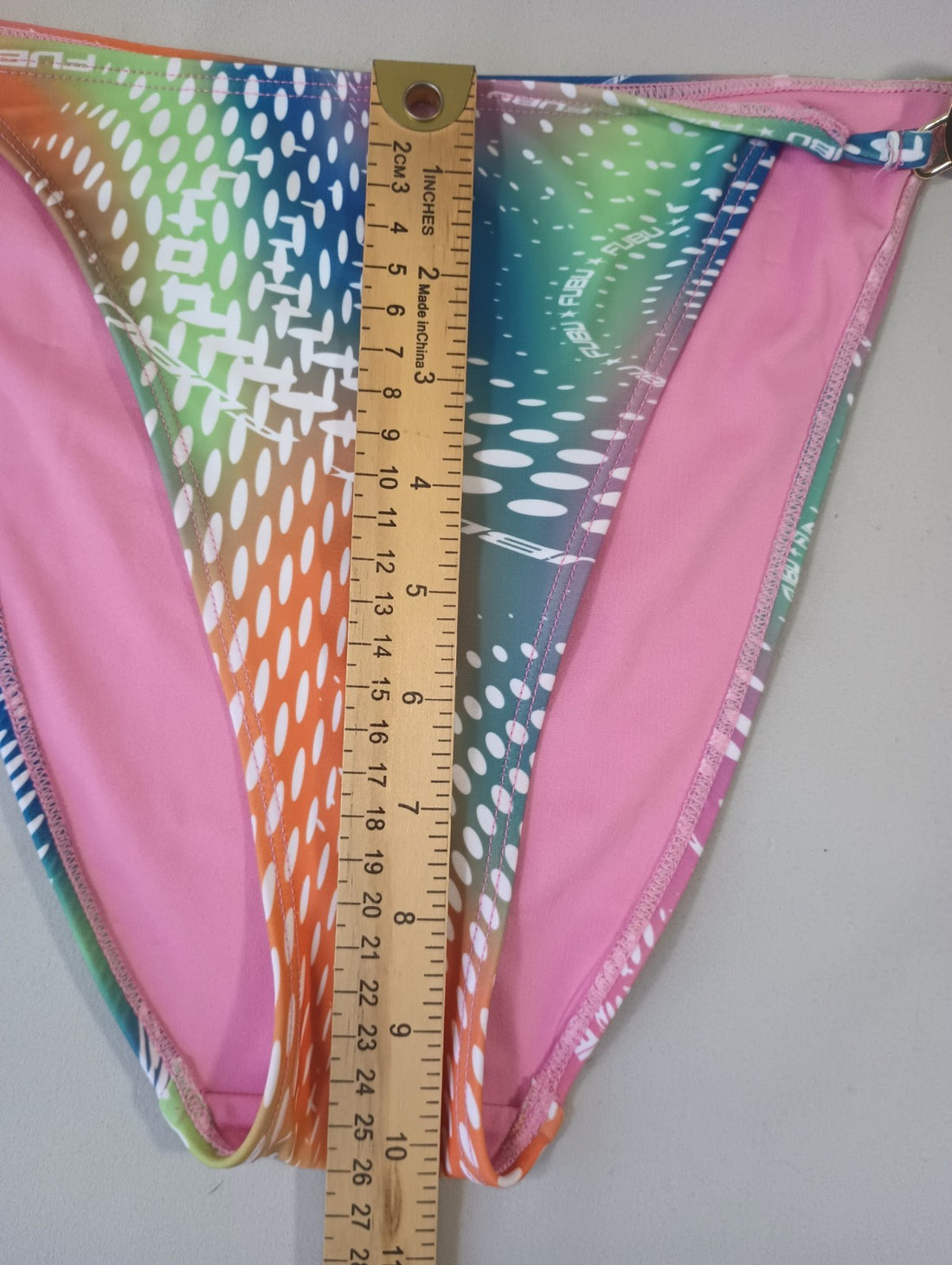 Fubu Forever 21 XL Swim Bikini Bottoms Space Flow Multicolor Hygenic Liner