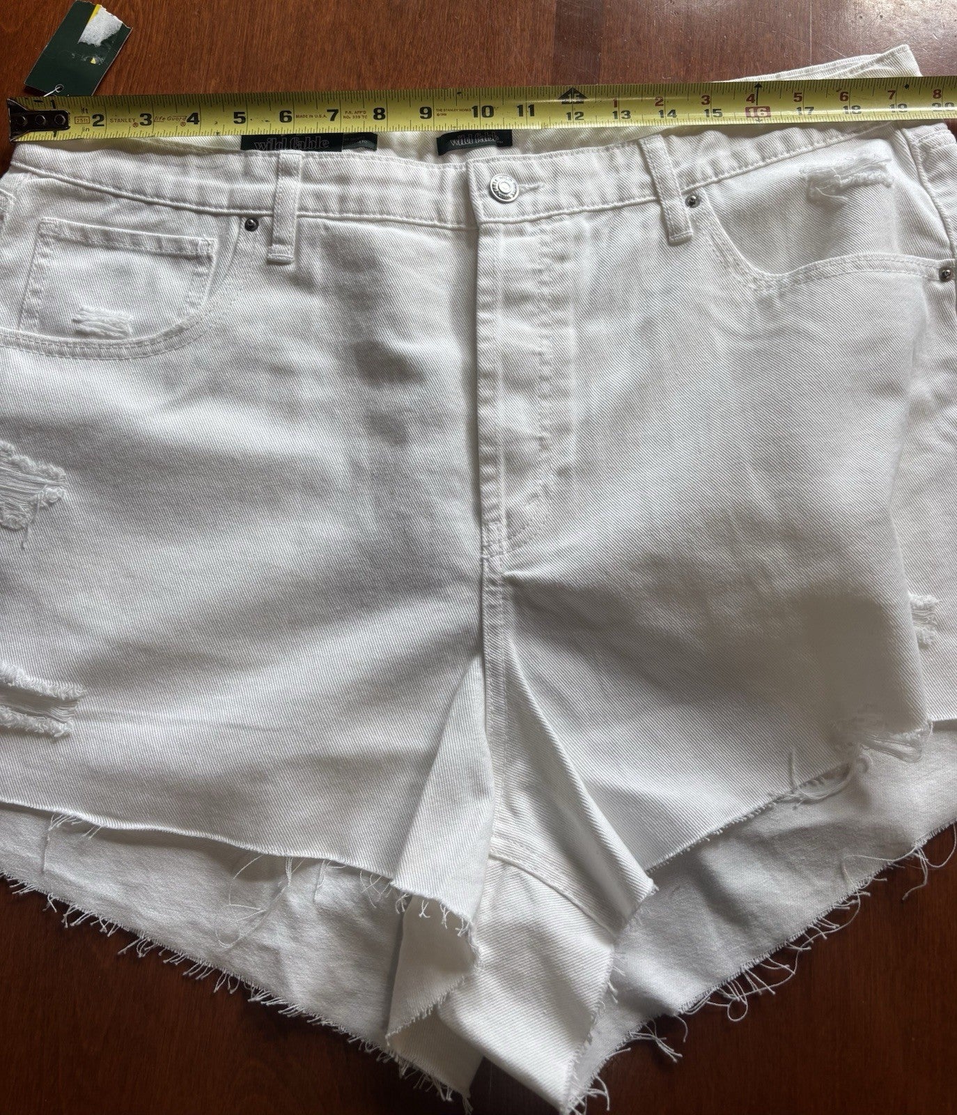 Wild Fable Women's White Denim Jean Shorts Distressed Cut Offs
