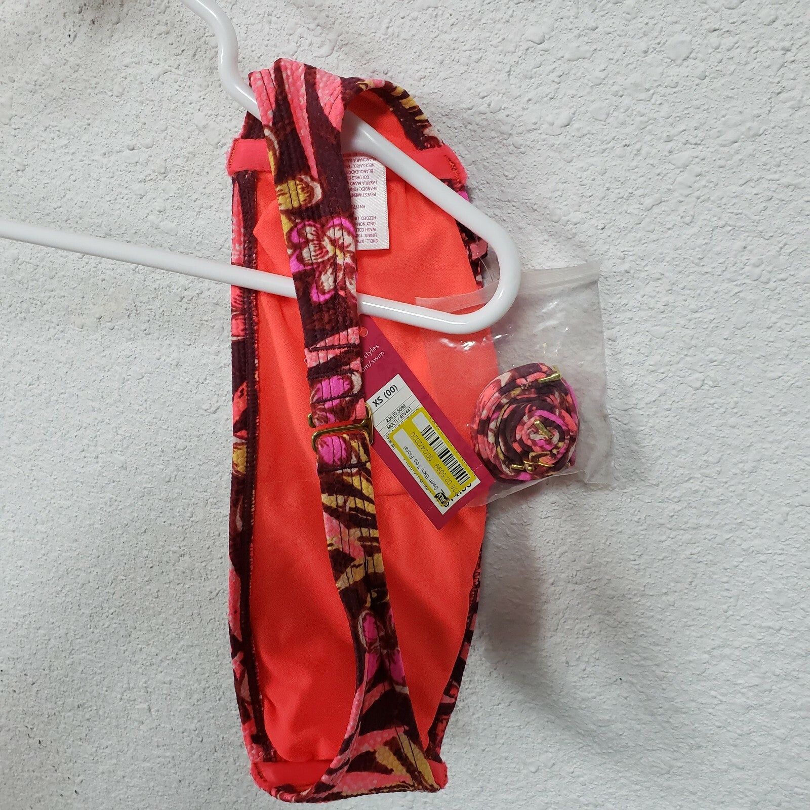 Xhilaration Juniors' Pique Bandeau Bikini Top, Multicolor Floral, X-Small
