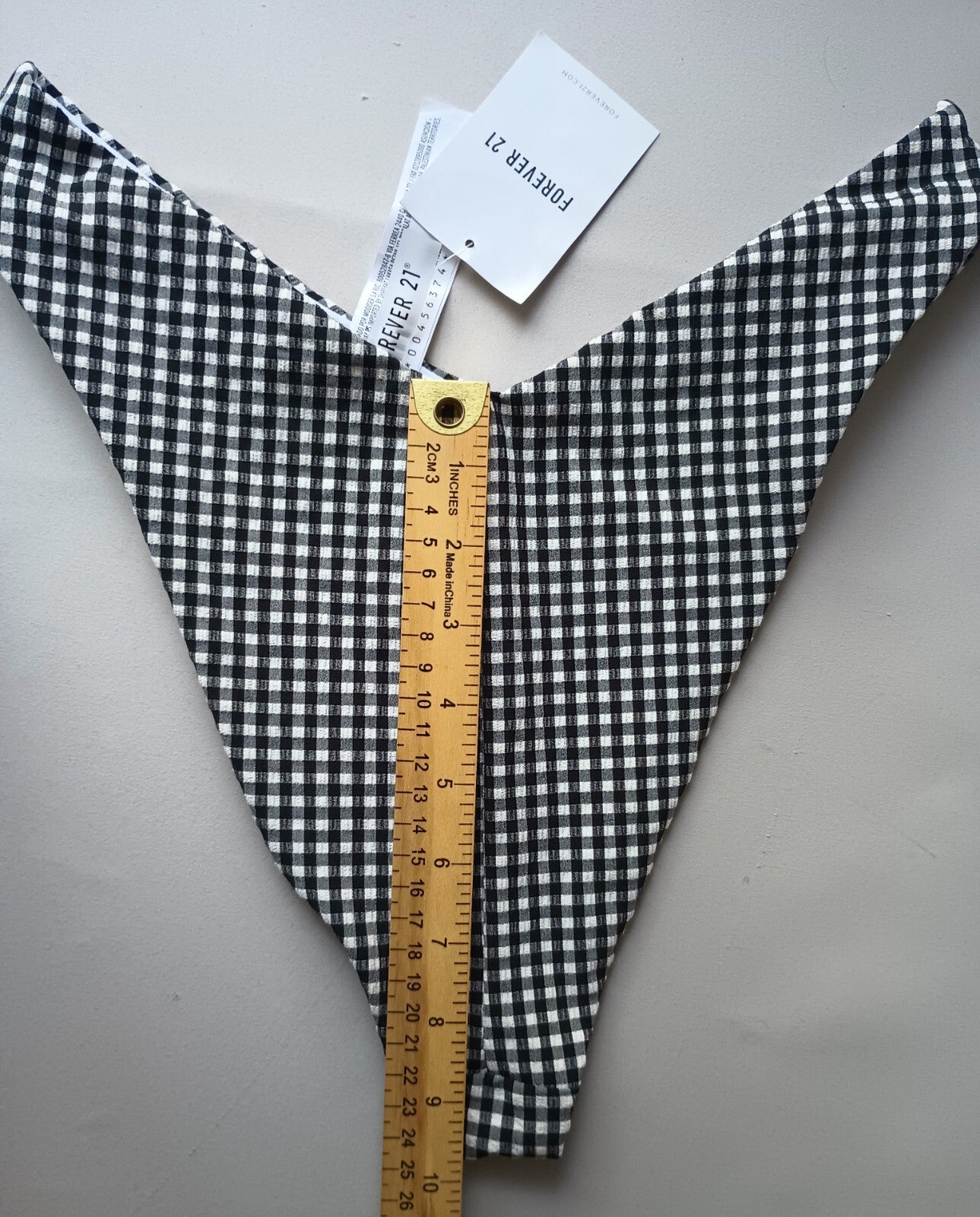 Forever 21 Large Check Bikini Swim Bottoms Hygienic Liner