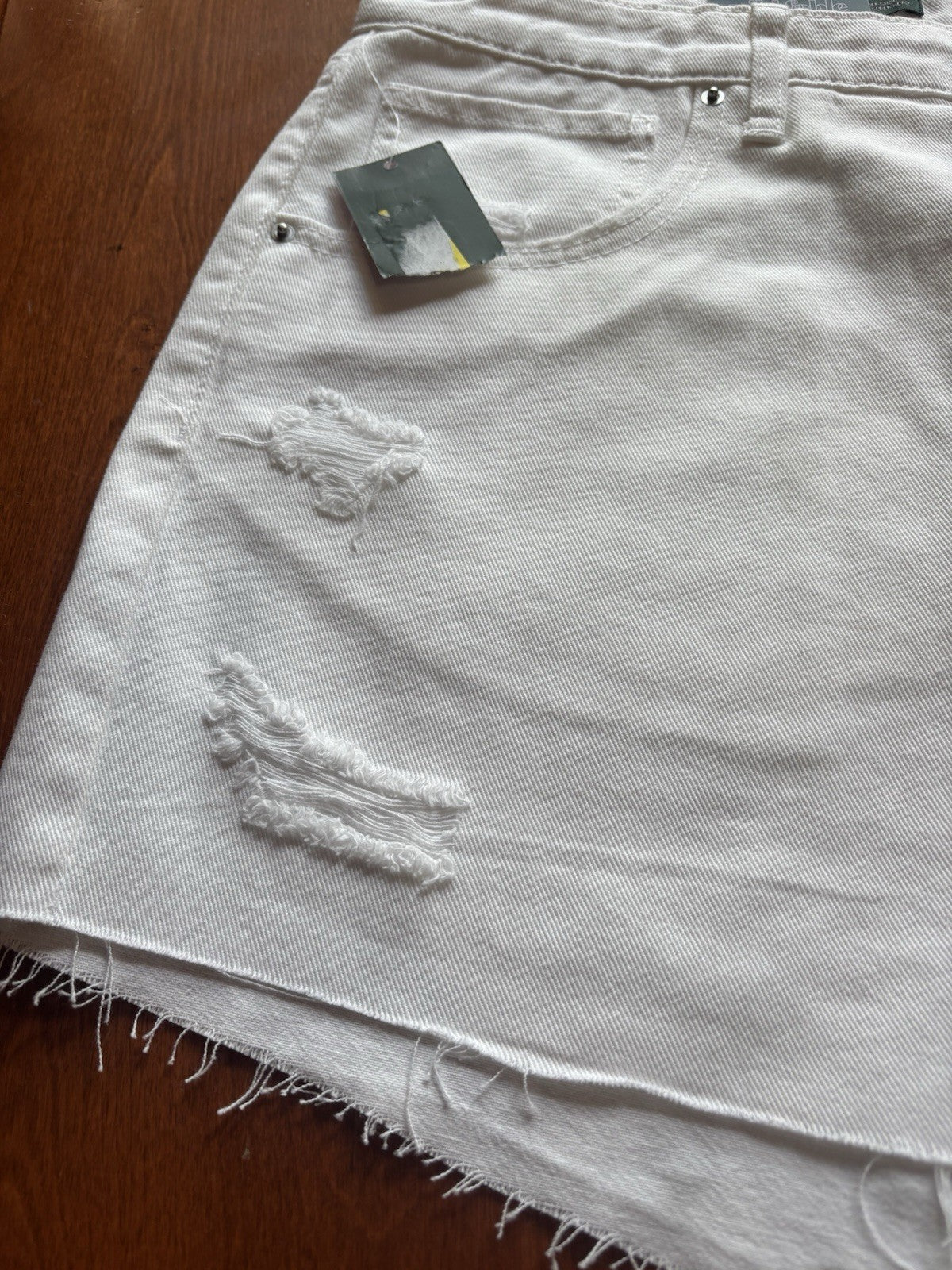 Wild Fable Women's White Denim Jean Shorts Distressed Cut Offs