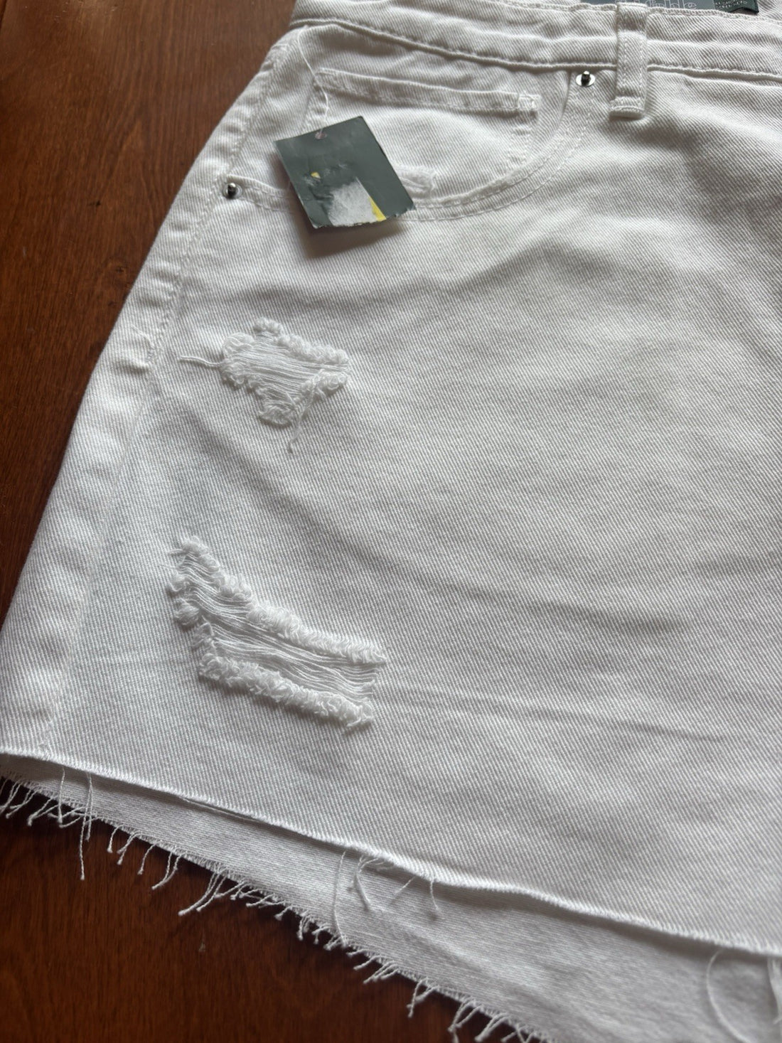 Wild Fable Women's White Denim Jean Shorts Distressed Cut Offs