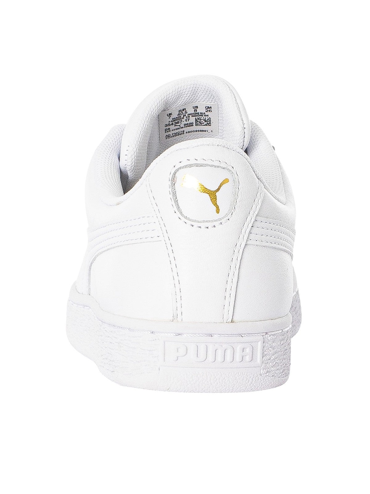 Puma Men's Basket Classic Leather Sneaker, White - Image 5