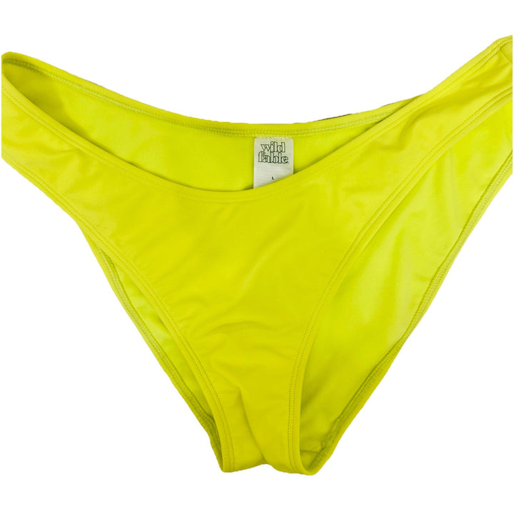 Women's High Leg Cheeky Bikini Bottom - Wild Fable Bright Yellow, Large