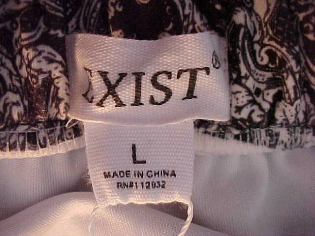 Exist Womens Jump Suit Size Large Black and White Print Strapless Polyester