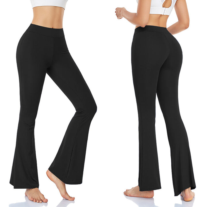 Womens High-Waist Yoga Pants Flare Wide Leg Bootcut Workout Gym Stretch Trousers