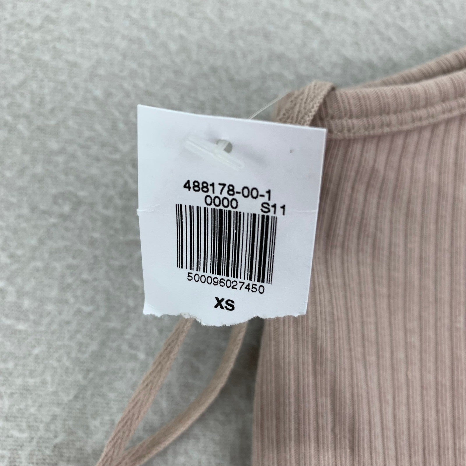 Old Navy Shirt Womens XS Tan One Shoulder Ribbed Stretch Neutral
